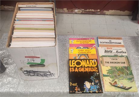 Box of Graphics Asterix Tin Tin Lucky Luke etc.